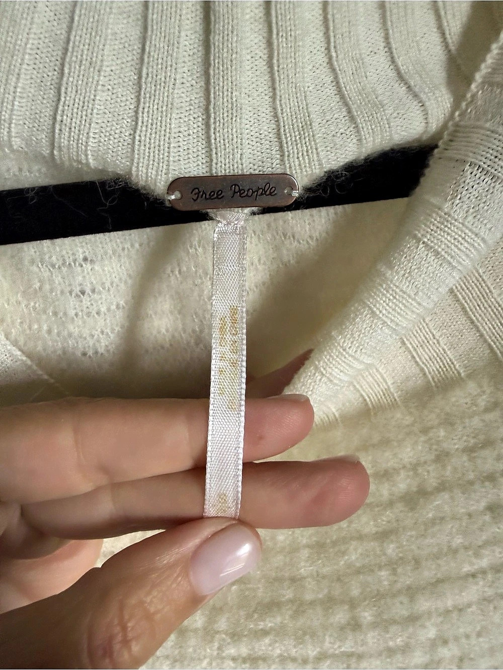 Free People Ribbed Turtleneck Sweater in Cream size S. - Picture 7 of 8
